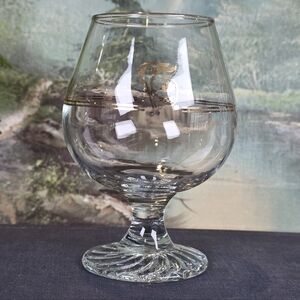 Single Vintage 1976 Montreal Olympics Brandy Snifter Gold Trim Logo Glass